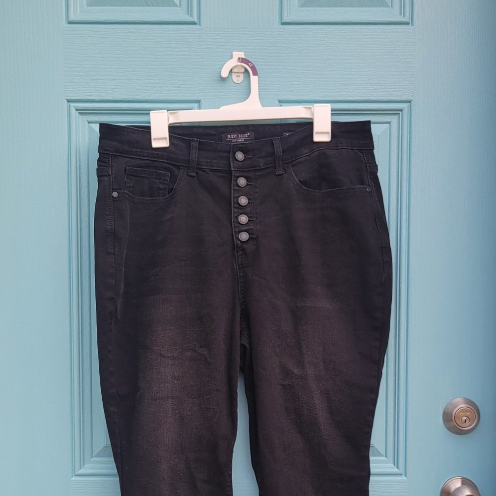 Judy Blue Black Button Fly Skinny Fit Jeans